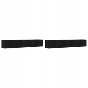 Szafki wiszące, 2 szt., czarne, 99x18x16,5 cm - Szafki do salonu Szafki wiszące, 2 szt., czarne, 99x18x16,5 cm - Szafki do salonu - miniaturka - grafika 1