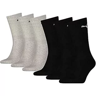 Puma Uniseks Cush Crew 6p Skarpety Sportowe, Czarny/Szary, 39-42, 6 Par - Skarpetki damskie - miniaturka - grafika 1