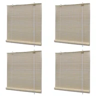 Rolety - vidaXL Naturalne rolety bambusowe, 4 szt., 120 x 160 cm - miniaturka - grafika 1