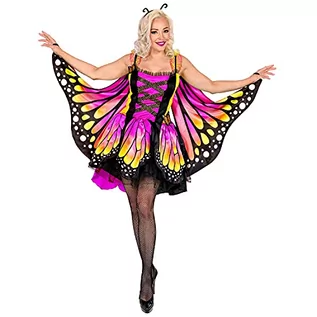 Sukienki - Widmann 10864 kostium motyla, sukienka z tutu, skrzydła i anteny, dla kobiet, zwierząt, motyli, karnawał, imprezę tematyczną, wielokolorowa, XL - grafika 1