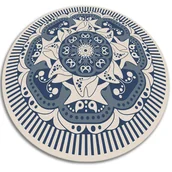 Dywany - Wewnętrzny dywan okrągły winylowy kwiecista mandalaa fi100 cm - miniaturka - grafika 1