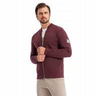 Bluzy męskie - Bawełniana męska bluza dresowa bomberka bordowa Ombre OM-SSZP-0215 V13 XL - miniaturka - grafika 1