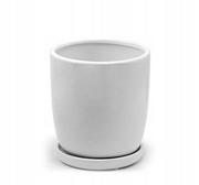 Donice - Doniczka ceramiczna z podstawką biała 15 cm - miniaturka - grafika 1