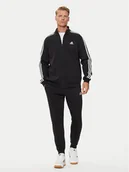 Dresy męskie - adidas Dres Basic 3-Stripes IJ6067 Czarny Regular Fit - miniaturka - grafika 1