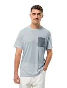 Koszulki męskie - Jack Wolfskin Kieszeń Karana T M, Soft Blue, M - miniaturka - grafika 1