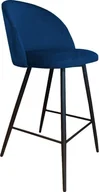 Taborety i hokery - Atos Hoker CLAUDINE VELVET granatowy na czarnych metalowych nogach ATOS - miniaturka - grafika 1