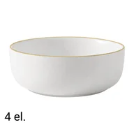 Miski i półmiski - Zestaw misek z kamionki MG Home Artena White,780 ml, 4 sztuki, białe - miniaturka - grafika 1