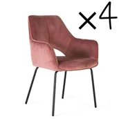 Krzesła - Zestaw 2 leżanek z brązowego weluru i metalu - miniaturka - grafika 1