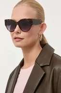 Okulary przeciwsłoneczne - Guess okulary przeciwsłoneczne damskie kolor brązowy - miniaturka - grafika 1