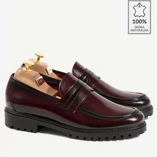 BRILU loafersy Reggie bordowe - Półbuty męskie - miniaturka - grafika 1