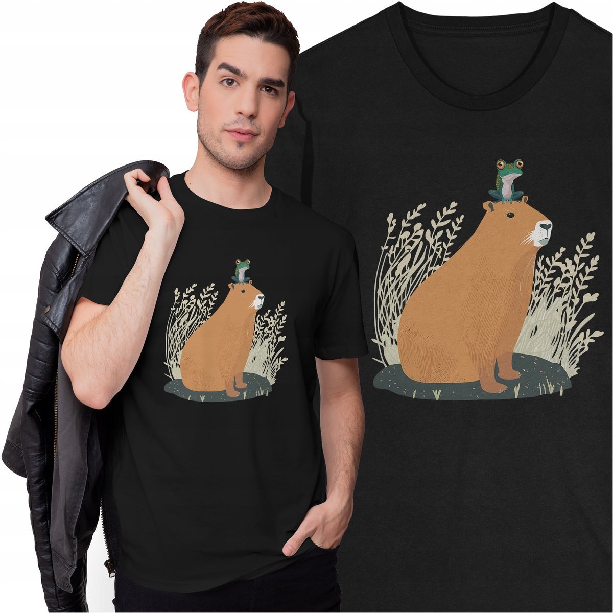 Koszulka Kapibara i Żaba Kapibary Capybara Zwierzęta