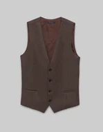 Kamizelki męskie - kamizelka cortina brąz slim fit - miniaturka - grafika 1