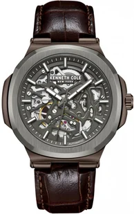 Zegarek Zegarek męski KENNETH COLE KCWGX0046203 brązowy klasyczny skeleton - Zegarki męskie - miniaturka - grafika 1