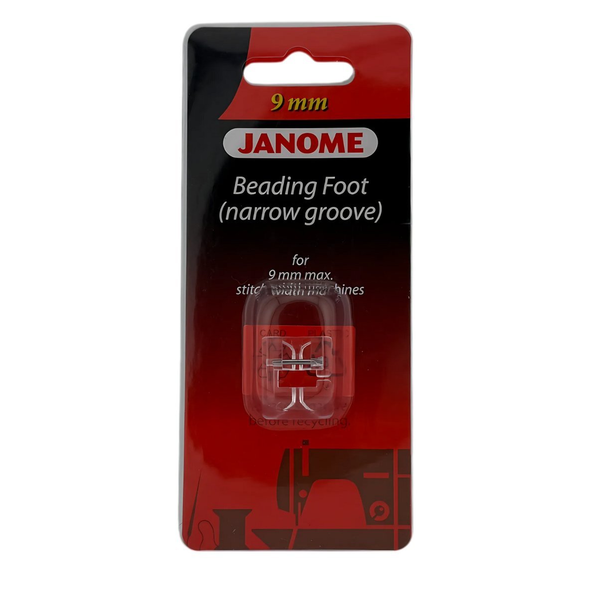 Stopka naszywania koralików pereł 2mm Janome 9mm