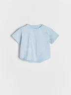 Bluzki dla niemowląt - Reserved - T-shirt z asymetrycznym dołem - jasnoniebieski - miniaturka - grafika 1