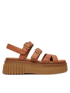 Sandały damskie - Clarks Sandały Evamar Strap 26185889 Brązowy - miniaturka - grafika 1