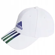 Czapki i chusty sportowe męskie - Czapka adidas BBall Cap 3 Stripes FA HT2028 biały - miniaturka - grafika 1