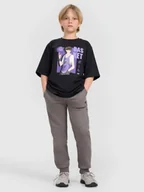 Spodnie i spodenki dla chłopców - 4F Spodnie dresowe joggery chłopięce - szare 122 (6-7 lat) - miniaturka - grafika 1