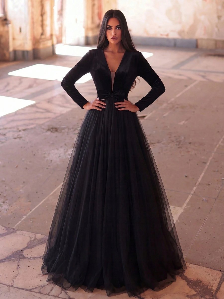 SHEIN CZARNA ELEGANCKA SUKIENKA WIECZOROWA Z BASKINKĄ I ŁUKIEM XL 1MA