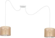 Lampy sufitowe - Lampa wisząca Solar Lampa sufitowa pająk BOHO len 2 żarówki biała - miniaturka - grafika 1