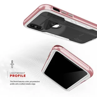 Zizo Shock Case Pancerne etui iPhone Xs / X z hartowanym szkłem na ekran (Rose Gold/White) - Etui i futerały do telefonów - miniaturka - grafika 11