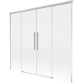 Parawany nawannowe - Mexen Rox parawan nawannowy 2-skrzydłowy rozsuwany 190 x 150 cm, transparent, nikiel szczotkowany - 8C9-190-002-97-00 - miniaturka - grafika 1