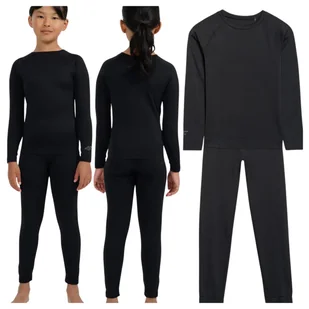 Bielizna bezszwowa dziecięca komplet (GÓRA+DÓŁ) 4F 4FJWAW25USEAU258-20S Czarny Roz. 128/134 - Pozostała odzież narciarska - miniaturka - grafika 1