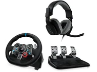 Kontrolery gier na PC - Kierownica LOGITECH G29 do konsoli PS5/PS4 + Headset A10 - miniaturka - grafika 1