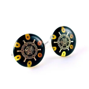 Drobiny Czasu, Spinki, Steering Wheel Black - Marynarki męskie - miniaturka - grafika 1