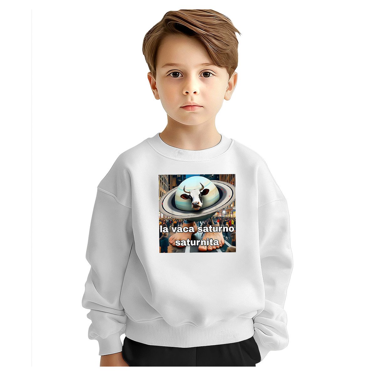 BLUZA DZIECIĘCA BRAINROT LA VACA SATURNO 122-128 DLA CHŁOPCA DZIEWCZYNKI