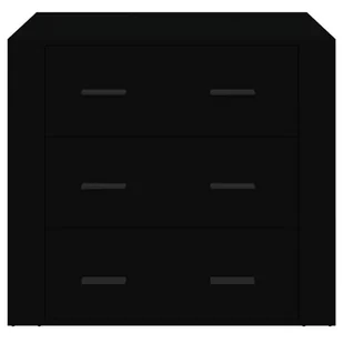 Szafka, czarna, 80x33x70 cm, materiał drewnopochodny - Szafki do salonu - miniaturka - grafika 4