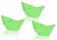 Świece - Świeczki pływające zestaw świec 3szt ŁÓDKA zielone - miniaturka - grafika 1