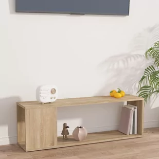 vidaXL Szafka pod TV, dąb sonoma, 100x24x32 cm, płyta wiórowa - Szafki RTV - miniaturka - grafika 1