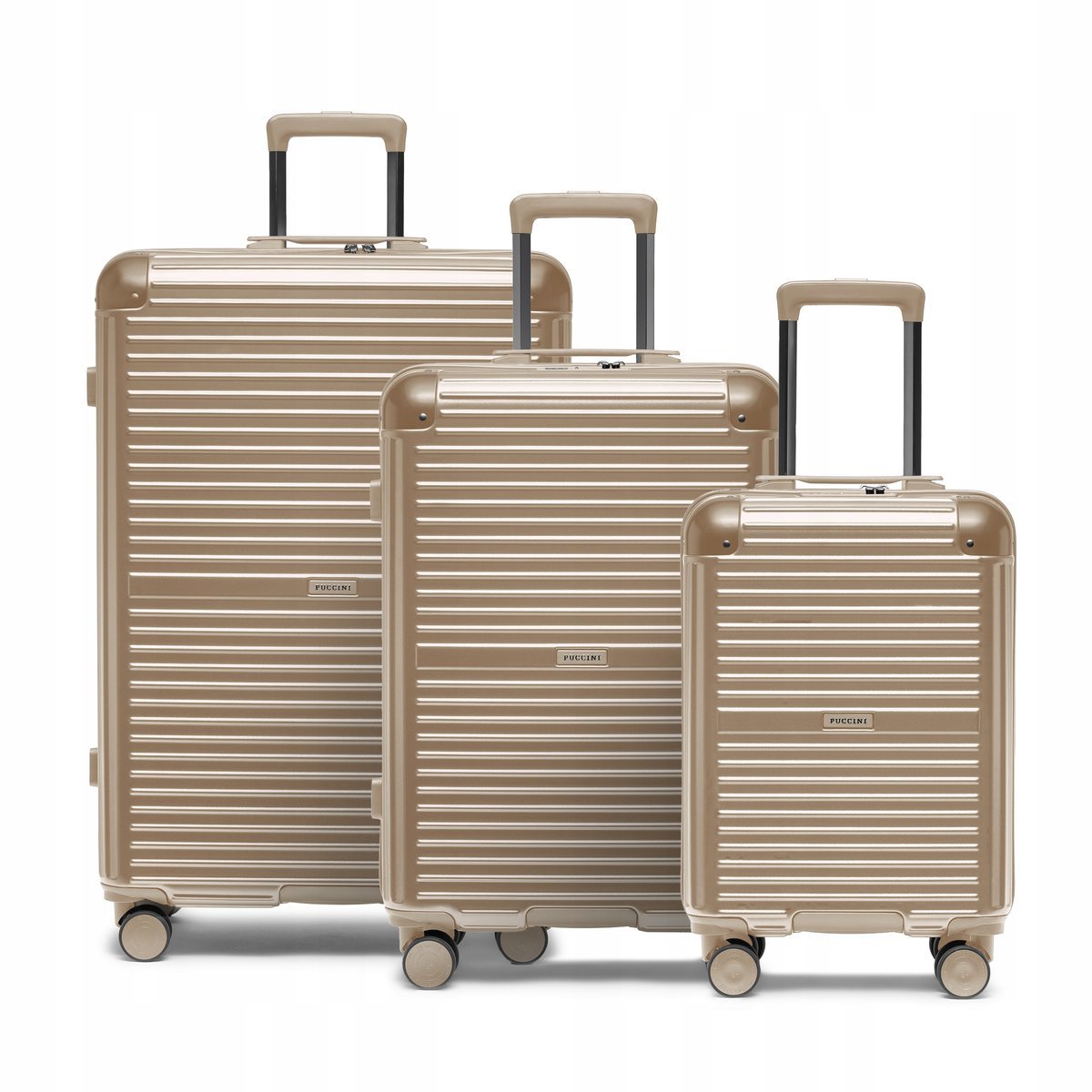 PUCCINI Zestaw WALIZEK Podróżnych Poliwęglan PC Komplet Twarde 3w1 PC034-6C
