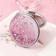 Lusterka do makijażu - TEMU Książka bajkowa Różowa księżniczka Podwójny składany lusterko z dwustronnym składaniem - Przenośne kompaktowe okrągłe lusterko do makijażu z - miniaturka - grafika 1