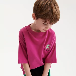Reserved - T-shirt z haftem - Różowy - Koszulki dla chłopców - miniaturka - grafika 1