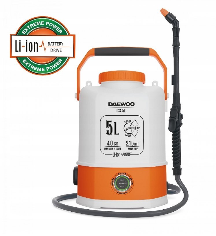 DAEWOO DSA 5Li OPRYSKIWACZ AKUMULATOROWY 16V 2,5Ah 5L , 2 DYSZE W ZESTAWIE