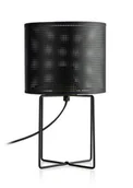 Lampy stojące - Lampa stołowa loftowa abażur czarna siateczka Loft shade 1xE27 15W Luminex - miniaturka - grafika 1