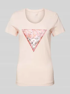T-shirt z obszyciem z kamieni stras - Koszulki i topy damskie - miniaturka - grafika 1