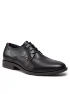 Półbuty męskie - Tommy Hilfiger Półbuty Core Lth Lace Up Shoe FM0FM03955 Czarny - miniaturka - grafika 1