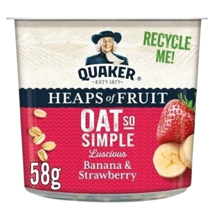Płatki owsiane Quaker Banan & Strawberry 58g - Płatki śniadaniowe i musli - miniaturka - grafika 1