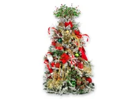 Choinki - Dekorowana sztuczna choinka ze 124 ozdobami SANTA CLAUS 240 cm choinka ze stojakiem i ozdobami świątecznymi - miniaturka - grafika 1