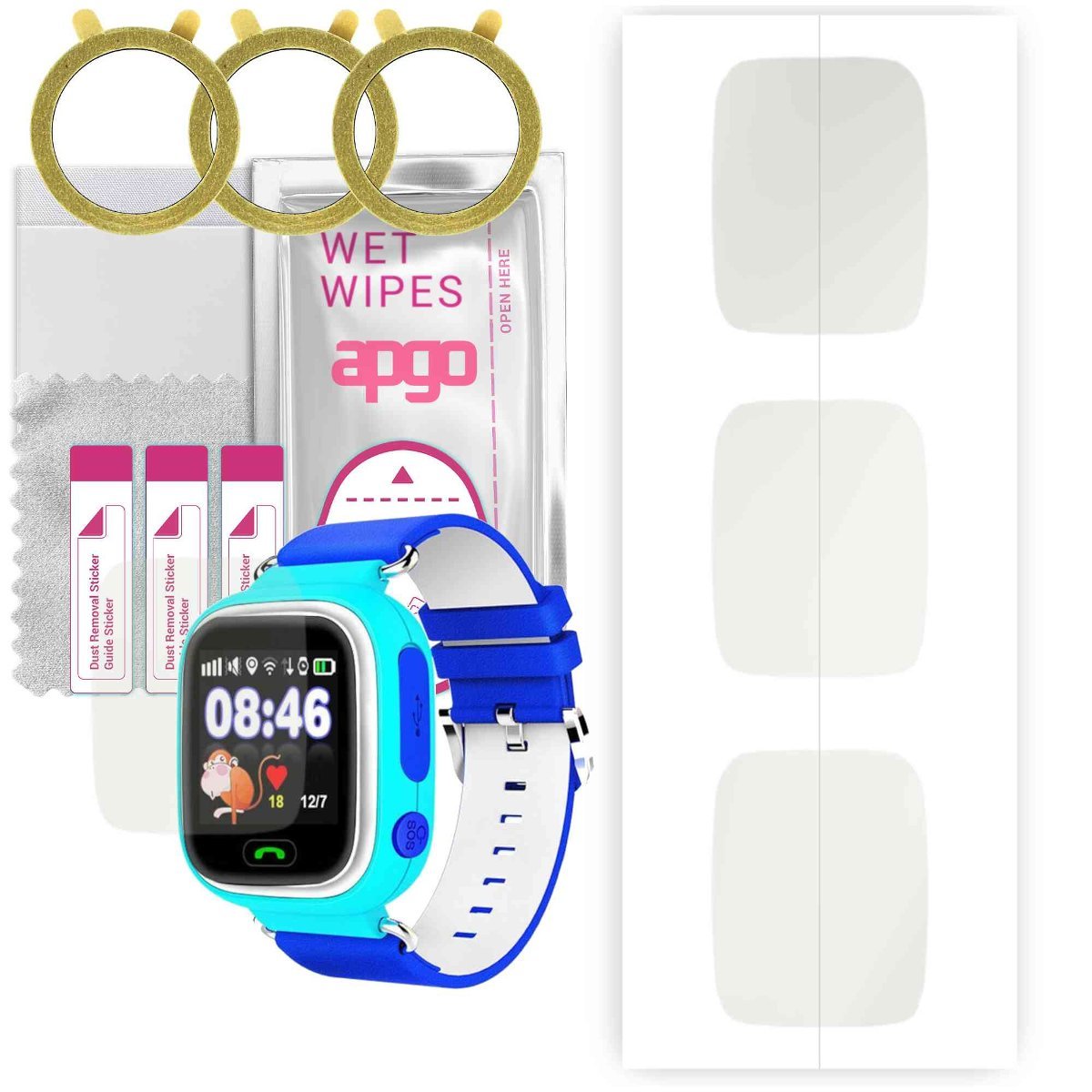 3x Folia hydrożelowa MATOWA do Garett Kids 2 - apgo Smartwatch Hydrogel MATTE Protection Ochrona na ekran smartwatcha