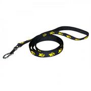 Smycze dla psów - Chaba Smycz taśma łapki czarno żółta 16mm/130cm PCHBC40 - miniaturka - grafika 1
