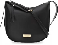 Torebki damskie - TOREBKA DUŻA Czarna Listonoszka MONNARI LOGO Klasyczna Torba Damska - miniaturka - grafika 1