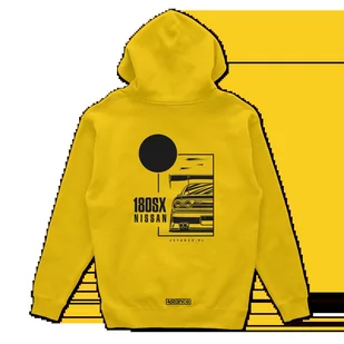 Bluza z kapturem Nissan 180SX żółta-L - Odzież do sportów motorowych - miniaturka - grafika 1