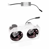 Lampy ogrodowe - Wpustowa lampa z modułem LED i zasilaczem SPILIO H190.06 + 2xHM190 3000K + SPILIO HT190 DIM Maxlight LED 10W 3000K IP65 biała czarna - miniaturka - grafika 1