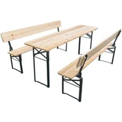 Meble ogrodowe - Zestaw piknikowy SASKA GARDEN 1061160 Naturalne drewno - miniaturka - grafika 1
