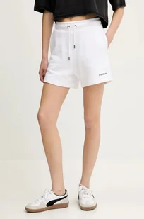 Guess Jeans szorty bawełniane damskie kolor biały gładkie high waist W5GD0O K68I4 - Spodnie sportowe damskie - miniaturka - grafika 1