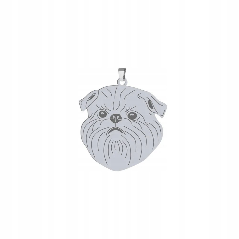Zawieszka Srebrna z psem Gryfonik Belgijski 925 DEDYKACJA GRAWER GRATIS